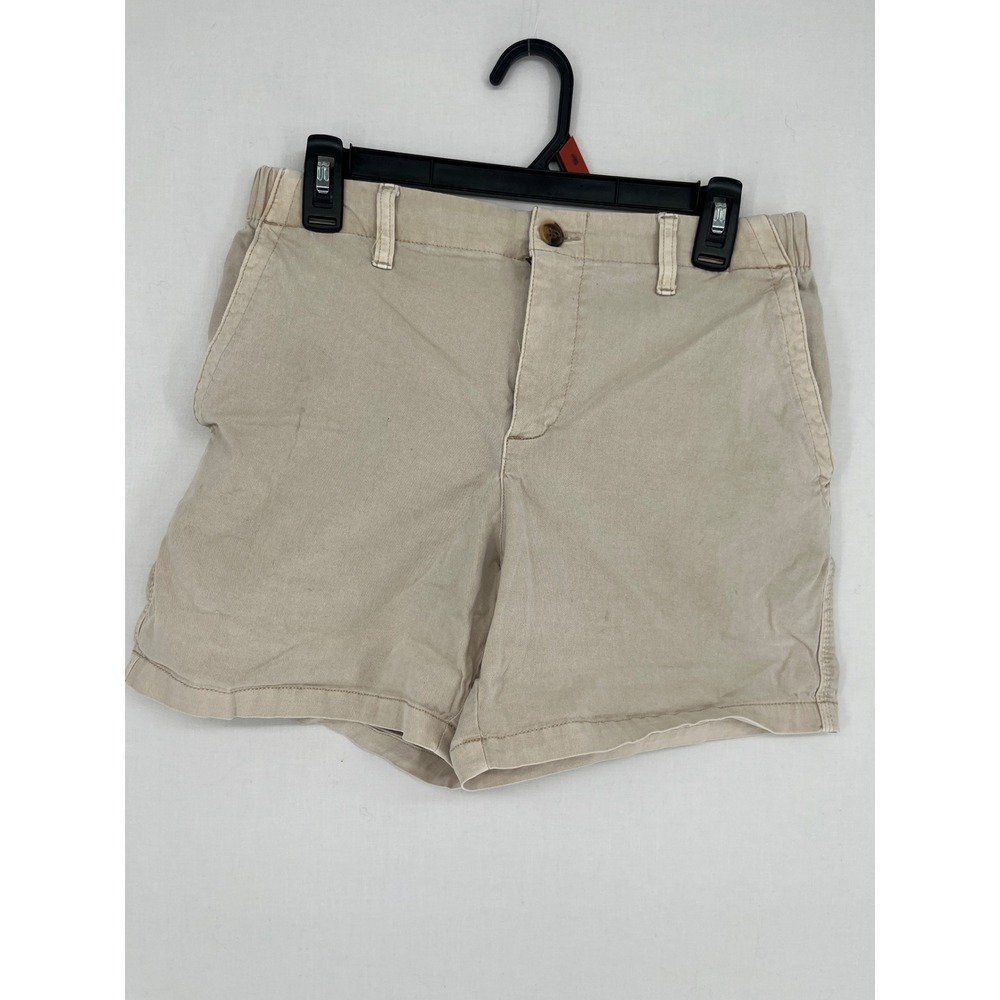 Old Navy Everyday Khaki Shorts Tan Elastic Back Cotton Stretch Size S